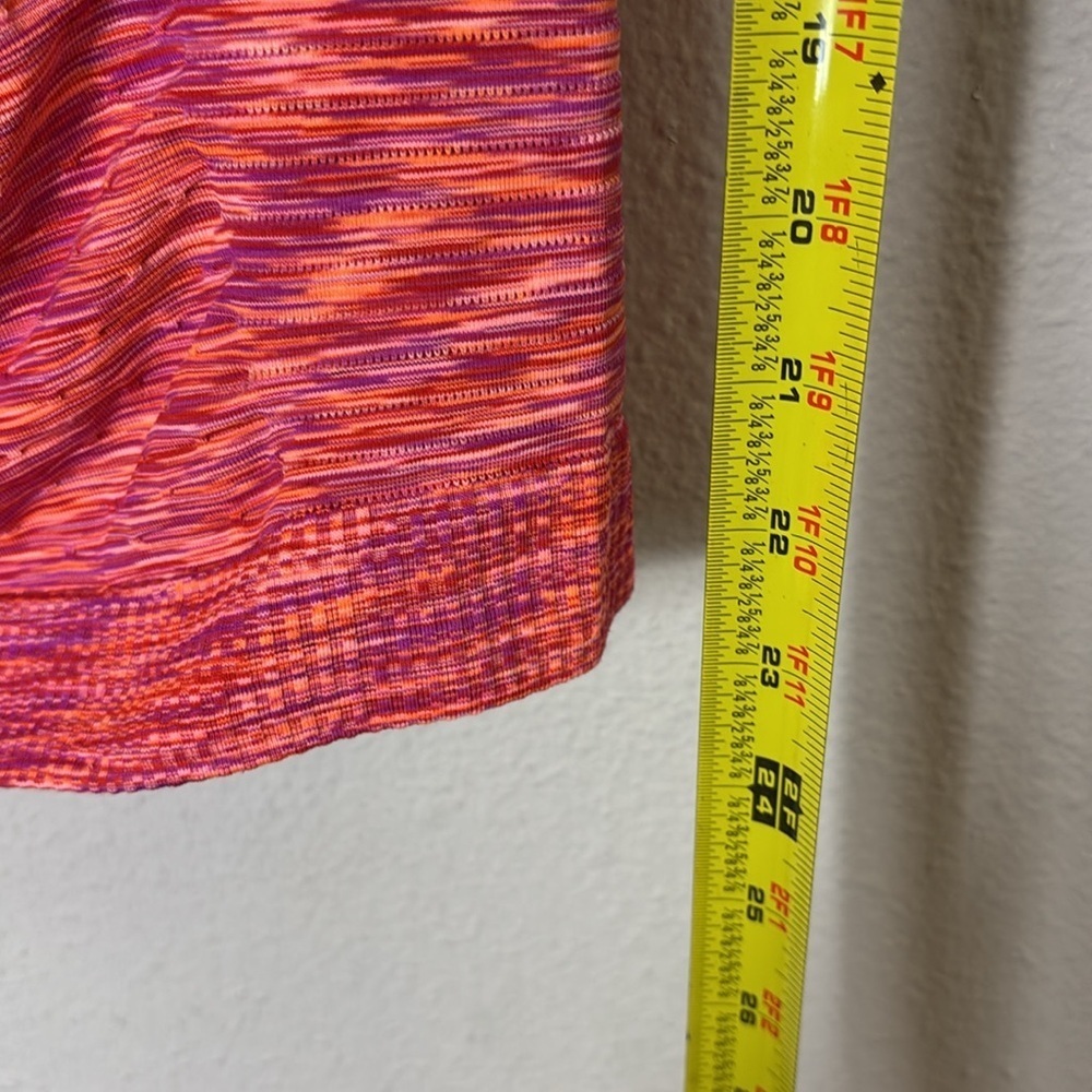 Athleta Orange Space Dye Seamless Short Sleeve Running Shirt Size Small Stretch - Picture 7 of 7